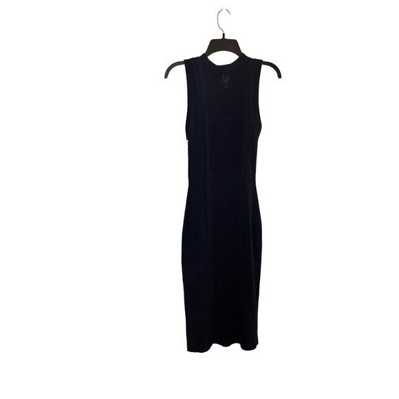 NWT-Worthington Womens Sleeveless Midi Sweater Dress Navy XS side slit slip - Picture 8 of 15